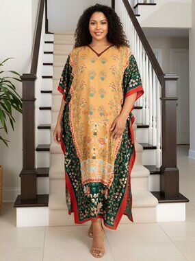 Gypsie Blu Summer Beach Cover Up Kaftan Dress Stylish Polyester Maxi Dresses